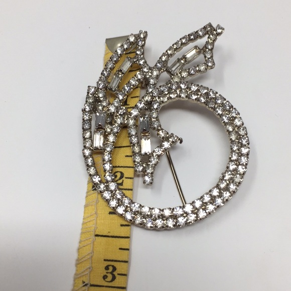 Vintage Weiss Rhinestones Crystals Brooch - Picture 10 of 10